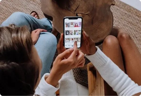 Person browsing social media on a smartphone