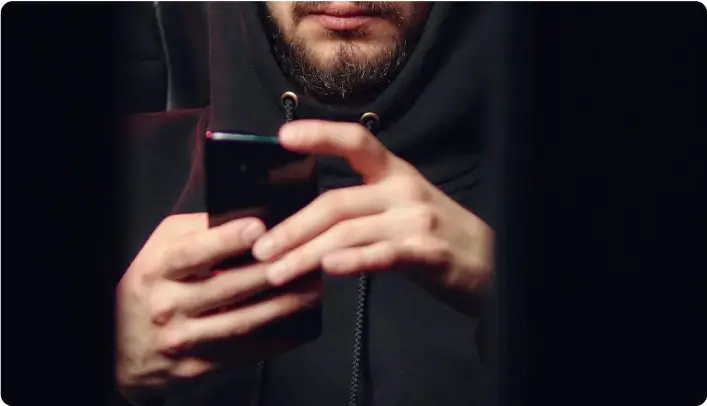 Person texting on a smartphone